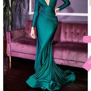 Green evening dress